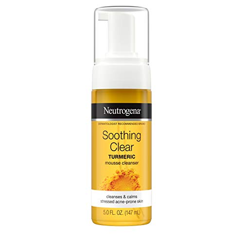 Neutrogena Soothing Clear Calming Mousse Facial Cleanser with Soothing & Calming Turmeric, Gentle Face Wash for Acne-Prone Skin, Paraben-Free Beauty & Personal Care Neutrogena