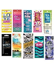 10 NEW ASSORTED INDOOR TANNING BED LOTION PACKETS SAMPLES PACKETTES Beauty & Personal Care California Tan