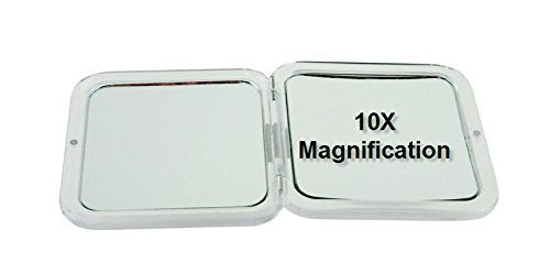 SKÖN lifestyle - Missy 10X/1X Personal Compact Glass Mirror - Strong 10X magnification and traditional 1X mirror, Full 180 degree opening, Effortless Beauty & Personal Care SKÖN lifestyle
