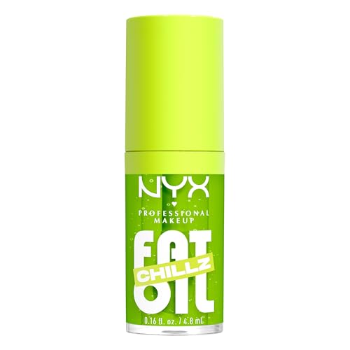 NYX PROFESSIONAL MAKEUP Fat Oil Chillz, Moisturizing, Shiny and Vegan Tinted Lip Gloss - Kiwi Freeze (Sheer Green) Beauty & Personal Care NYX PROFESSIONAL MAKEUP