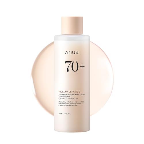 Anua Rice 70 Glow Milky Toner, Glass & Dewy Skin, Hydrating & Barrier Care, Rice Water, Niacinamide, Ceramides, All Skin Types, Fragrance-Free, Non Beauty and Personal Care ANUA Default Title