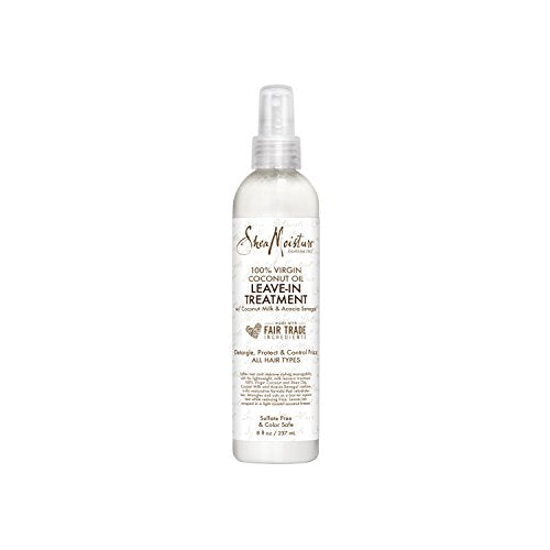 Shea Moisture 100% Virgin Coconut Oil Leave-in Treatment, Shine Curly and Tame Frizz for Tangle-Free Hair, All Natural certified Organic, 8 Ounce Beauty & Personal Care SheaMoisture