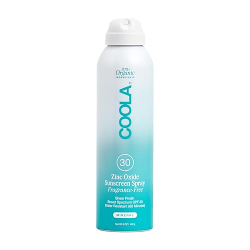 COOLA Organic Mineral Sunscreen SPF 30 Sunblock Spray, Dermatologist Tested Skin Care for Daily Protection, Vegan and Gluten Free, Fragrance Free, 5 Beauty & Personal Care COOLA