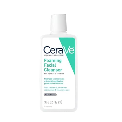 CeraVe Foaming Facial Cleanser | 3 Fl. Oz Travel Size | Daily Face Wash for Oily Skin | Fragrance Free Beauty & Personal Care CeraVe