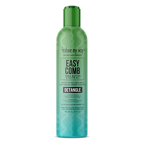 Texture My Way Natural Hair Therapies Easy Comb Leave-In Hair Detangler & Softening Crème Therapy, Ideal for Coiled, Frizzy, Curly Hair, 12 oz Beauty & Personal Care Texture My Way