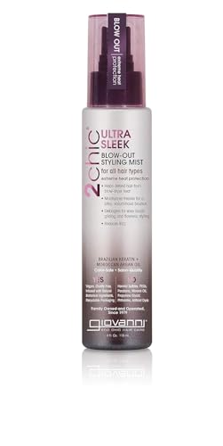 GIOVANNI 2chic Ultra-Sleek Blow Out Styling Mist Spray, 4 oz. - Moroccan Argan Oil & Keratin, Heat Protection Formula, Color Safe, Paraben Free Beauty & Personal Care GIOVANNI
