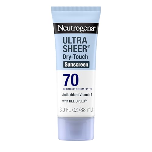 Neutrogena Ultra Sheer Dry-Touch Sunscreen Lotion SPF 70, Broad Spectrum, Water Resistant 80 Min, Oil-Free, Oxybenzone-Free, Non-Comedogenic, Matte Beauty & Personal Care Neutrogena