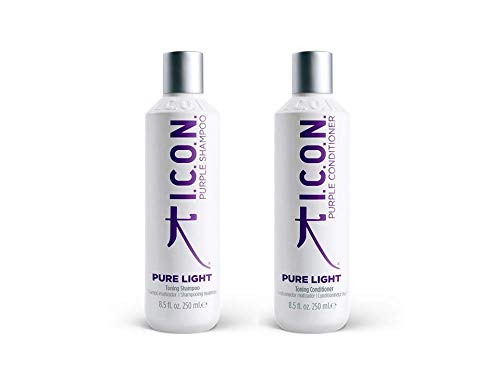 K.I.C.O.N. Pure Light Purple Shampoo & Conditioner DUO 8.5 oz. Made in USA Beauty & Personal Care I.C.O.N.