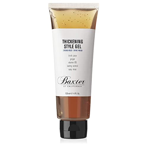 Baxter of California Thickening Style Gel for Men - Strong Hold and Shine Finish - Lasting Control, Easy Rinse - Birch Juice, Ginger, Vitamin B5 - 4 Beauty & Personal Care Baxter of California