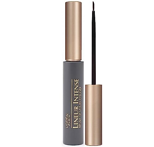 L'Oreal Paris Makeup Lineur Intense Brush Tip Liquid Eyeliner, Black, 0.24 fl oz.