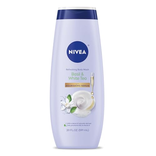 NIVEA Refreshing Basil and White Tea Body Wash with Nourishing Serum, Scented Body Wash for Women, Enriched with Provitamin B5 and Vitamin E, 20 Fl Oz Beauty & Personal Care NIVEA