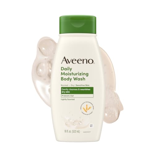 Aveeno Daily Moisturizing Body Wash for Normal to Dry Skin, Sensitive Skin Formula with Prebiotic Oat, Gently Cleanses & Nourishes Dry Skin, Lightly Beauty & Personal Care Aveeno