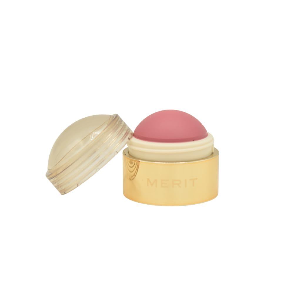 MERIT Flush Balm Cream Blush - Cheeky Cool Pink - Sheer Radiant Multi-Use Stick for Cheeks & Lips, Vegan, Cruelty-Free