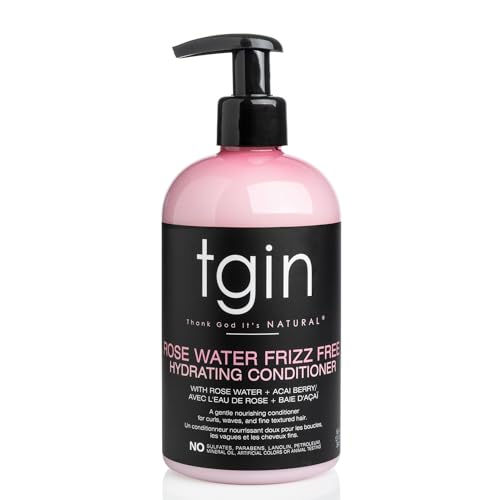 tgin Rose Water Frizz-Free Hydrating Hair Conditioner - Lightweight Moisture & Shine for Curly Hairs - Conditioner for Women Detangles & Controls Beauty & Personal Care Thank God It's Natural