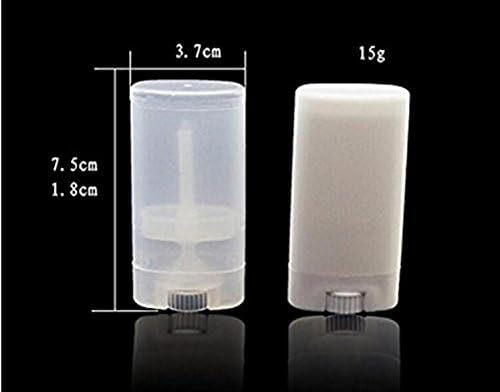 10PCS 15ml 0.5oz Clear Empty Plastic Oval DIY Lipstick Lip Balm Lip Gloss Tubes Deodorant Crayon Chapstick Tube Bottle Containers Oval Holder Case Beauty & Personal Care ASTRQLE