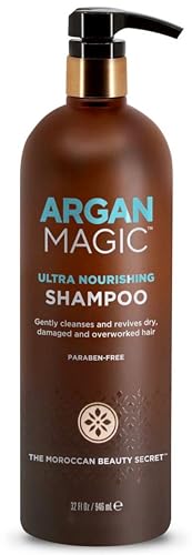 Argan Magic Ultra Nourishing Shampoo - Argan Oil and Antioxidants to Nourish and Restore Damaged and Over-Processed Hair Types | Paraben Free, (32 oz)