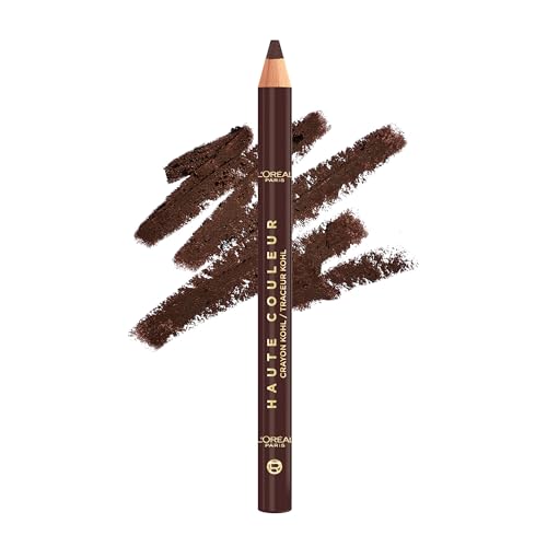 L'Oreal Paris Haute Couleur Kohl Eyeliner Pencil, Intense Eye Liner Color with Smooth Gel-Like Formula, Up To 12HR Eye Makeup Wear, 120 Brown Leather