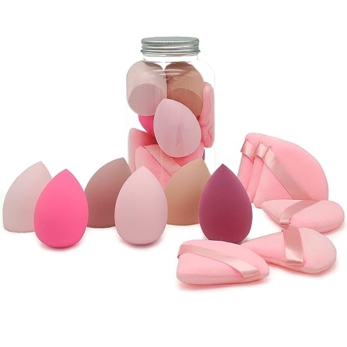 6+6 Professional Makeup Sponge Set,2.76 inch Portable Soft Sponge Setting Face Puffs,Multicolor Makeup Blending Sponge Cosmetic Applicator for Loose Beauty & Personal Care Scartink