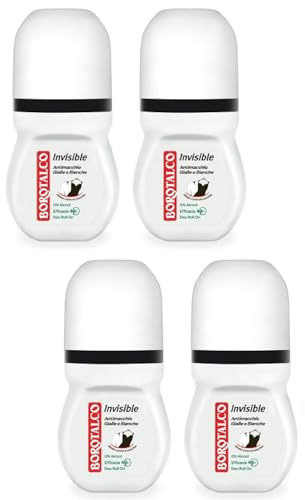 Borotalco:"Invisible" Anti-Stain Deodorant 1.69 Fluid Ounces (50ml) Deo Roll On (Pack of 4) [ Italian Import ] Beauty and Personal Care Borotalco