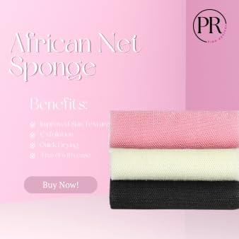2 Pieces African Bath Net Sponge Exfoliating Shower Body Scrubber, Smooth Skin, Great for Daily use (White & Pink) Beauty and Personal Care Pink Revival