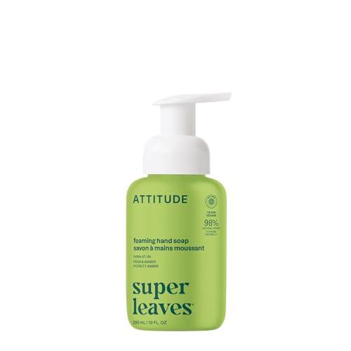 ATTITUDE Foaming Hand Soap, EWG Verified, Plant and Mineral-Based Ingredients, Vegan and Cruelty-free Personal Care Products, Pear & Amber Scent, 10 Beauty & Personal Care BIO SPECTRA ATTITUDE