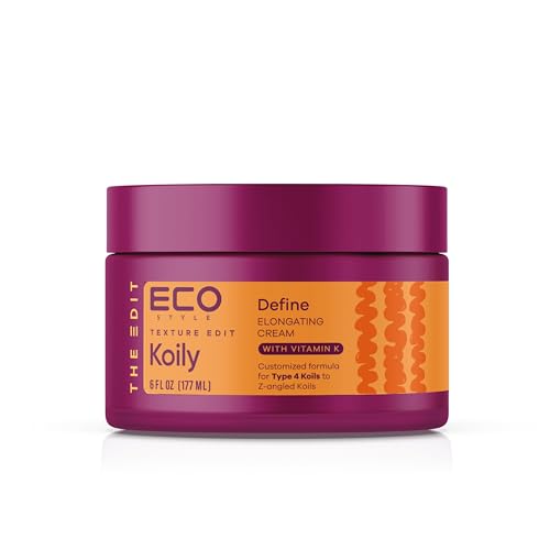 Eco Style Elongating Cream, Texture Edit, Koily Define Gel Para Cabello for Type 4 curly hair, 6oz. Beauty & Personal Care Eco Style