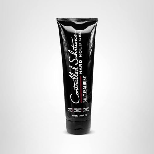 Billy Jealousy Controlled Substance Hard Hold Mens Styling Gel, Professional Hair Cream with Sunflower and Sage Extracts, Water-Based & Alcohol Free Beauty & Personal Care Billy Jealousy