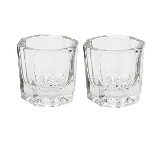 GBSTORE 2 Nail Art Acrylic Liquid Powder Dappen Dish Glass Crystal Cup Glassware Tools Beauty & Personal Care GBSTORE