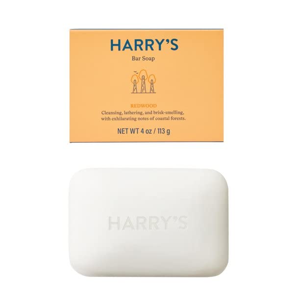Harry's Men's Bar Soap, Redwood Scent Body Bar Soap for Men, 4 Bars, Net Wt 4 oz Each Beauty & Personal Care Harry's