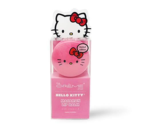 The Crème Shop x Sanrio Hello Kitty Macaron Lip Balm (Hello Kitty Icing On The Cake) Korean Cute Scented Pocket Portable Soothing Advanced Must-Have Beauty & Personal Care The Crème Shop