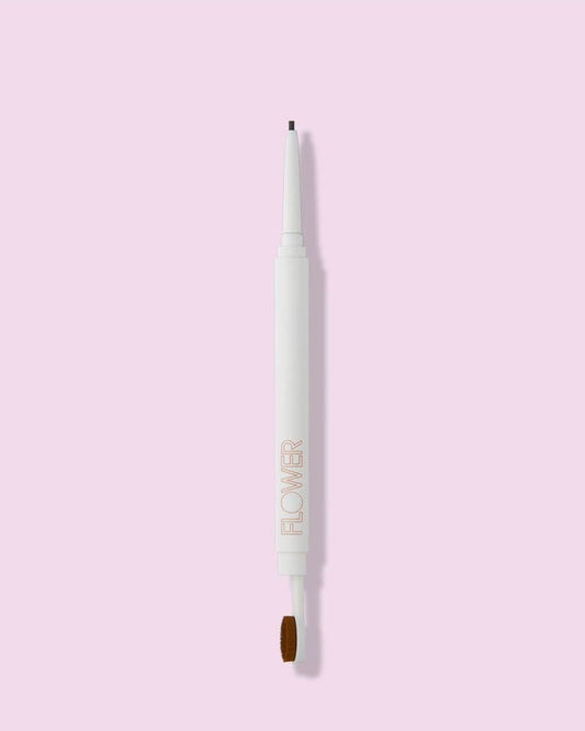 FLOWER BEAUTY By Drew Barrymore Microbrow Eyebrow Pencil - Skinny + Precise Lines - Hair-Like + Natural Finish - Built-In Brush - Espresso