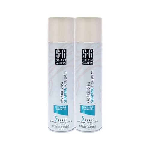 Salon Grafix Shaping Hair Spray - Flexible and Brushable - Hairspray for Women and Men - Professional Quality Results - Super Hold Unscented - 2 pc Beauty & Personal Care Salon Grafix