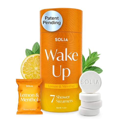 Menthol and Lemon Shower Steamers, Patented Vapor Shower Tablets Aromatherapy Bath Bombs for Women, Spa Relaxing Gifts for Women and Men, Relaxation Beauty and Personal Care Solinia