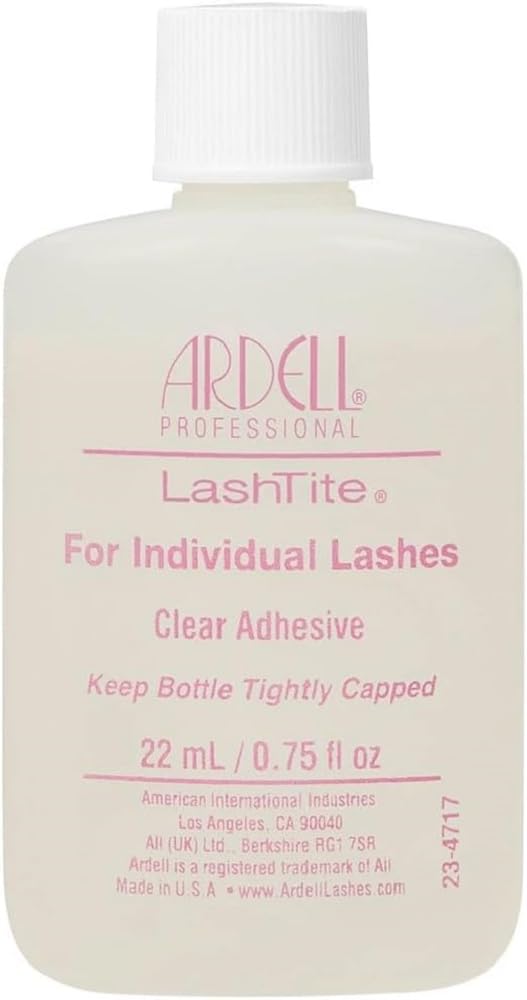 Ardell LashTite Lash Adhesive, Clear, Waterproof Lash Glue Long-Lasting, Strong Hold Eyelash Glue for Individual Lashes, 0.75 fl oz