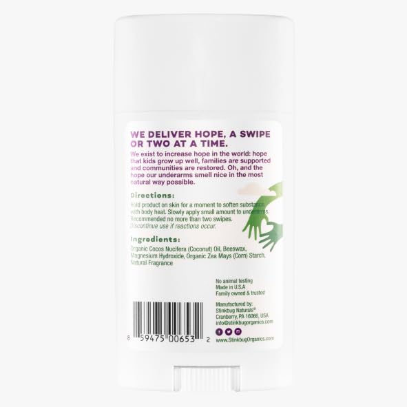 Stinkbug Naturals Organic Aluminum Free Deodorant Stick with Fig + Green Tea, Coconut Oil, Paraben Free, Sensitive Skin Deodorant, 2.1 Ounce Pack of 2 Beauty and Personal Care Stinkbug