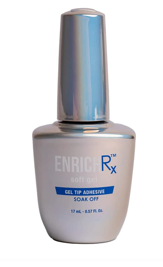 KUPA EnrichRx Soft Gel Tip Adhesive, Soak-Off Nail Tip Glue, Pre-Roughened Soft Gel Tip System, Quick Cure, Long-Lasting Wear, 0.57 fl oz