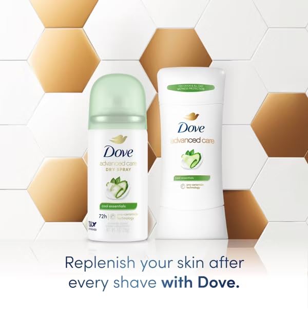 Dove Advanced Care Cool Essentials Antiperspirant & Deodorant Dry Spray Travel Size 1 oz - Mini, 72 Hour Protection, Pro-Ceramide Technology, Cool Beauty and Personal Care Dove