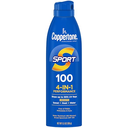Coppertone SPORT Continuous Sunscreen Spray Broad Spectrum SPF 100 (5.5 Ounce) (Packaging may vary) Beauty & Personal Care Coppertone