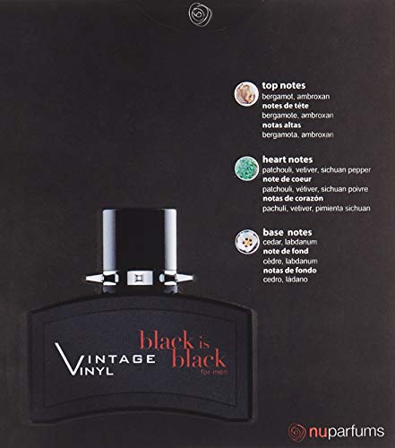 Nu Parfums Black Is Black Vintage Vinyl Eau de Toilette Spray for Men, 3.4 Ounce Beauty & Personal Care Nuparfums