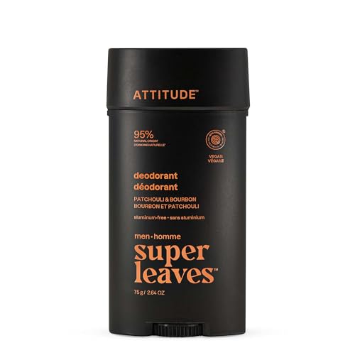 ATTITUDE Aluminum-Free Deodorant for Men, 95% Natural Origin Ingredients, EWG Verified, Plant Based Odor Control, With Baking Soda, Patchouli Beauty and Personal Care ATTITUDE