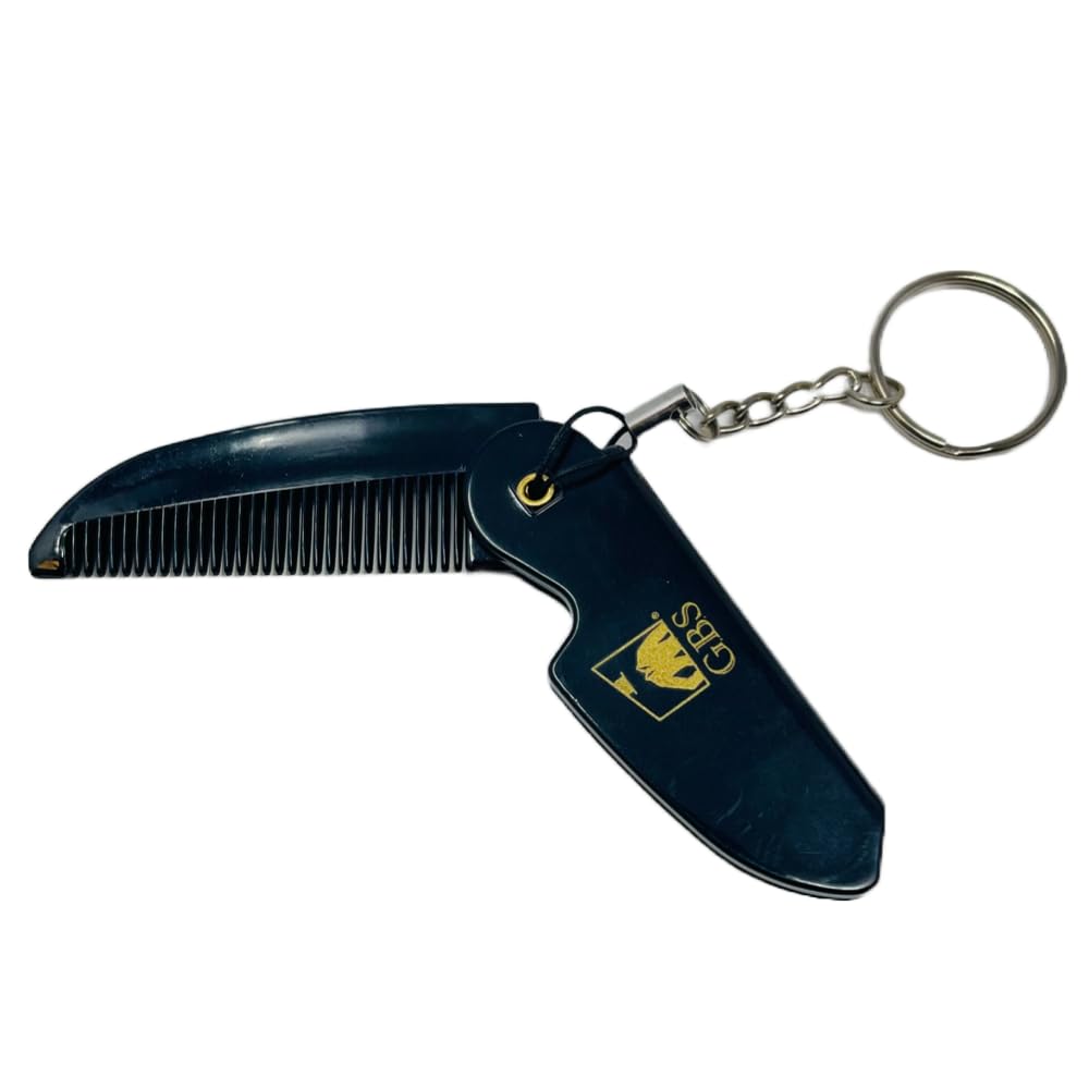 GENTS Premium Folding Pocket Comb - Handmade Cellulose Acetate Hair Comb for Men & Women - Travel Size with Keychain Clip - Professional Grooming Tool