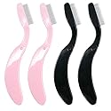 G2PLUS 4PCS Folding Eyelash Comb, Eyebrow Comb Metal Teeth, Eyelash Separator Comb, Eyelash Brush and Comb, Professional Tool for Define Lash & Brow Beauty & Personal Care G2PLUS