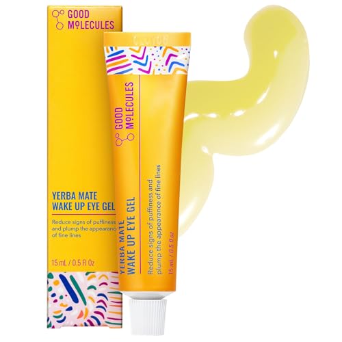 Good Molecules Yerba Mate Wake Up Eye Gel - Hydrating Under Eye Gel Cream with Hyaluronic Acid and Caffeine - Target Dark Circles and Puffiness - Skin Beauty & Personal Care Good Molecules