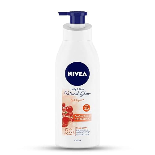 Nivea Body Lotion Natural Glow | Vitamin C SPF 15 | 400ml (13.52 Fl OZ) Beauty & Personal Care NIVEA