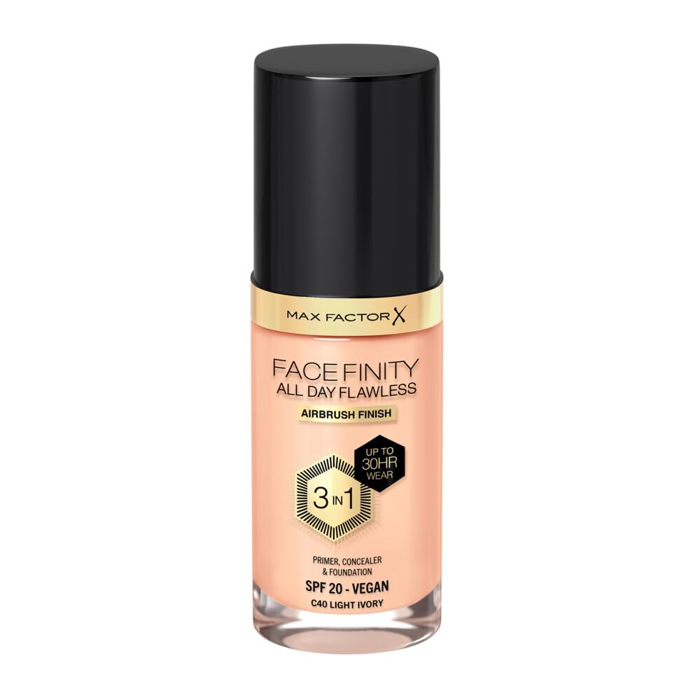 Max Factor Facefinity All Day Flawless 3 In 1 Foundation SPF 20, No. 40 Light Ivory