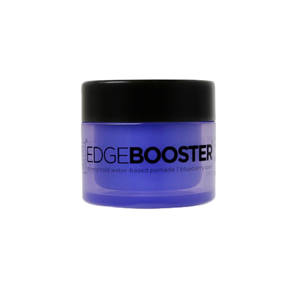 Style Factor EDGEBOOSTER Strong Hold Water-Based Pomade 0.85 Oz Mini Travel Size (0.85 Fl Oz (Pack of 1), Blueberry) Beauty & Personal Care Style Factor