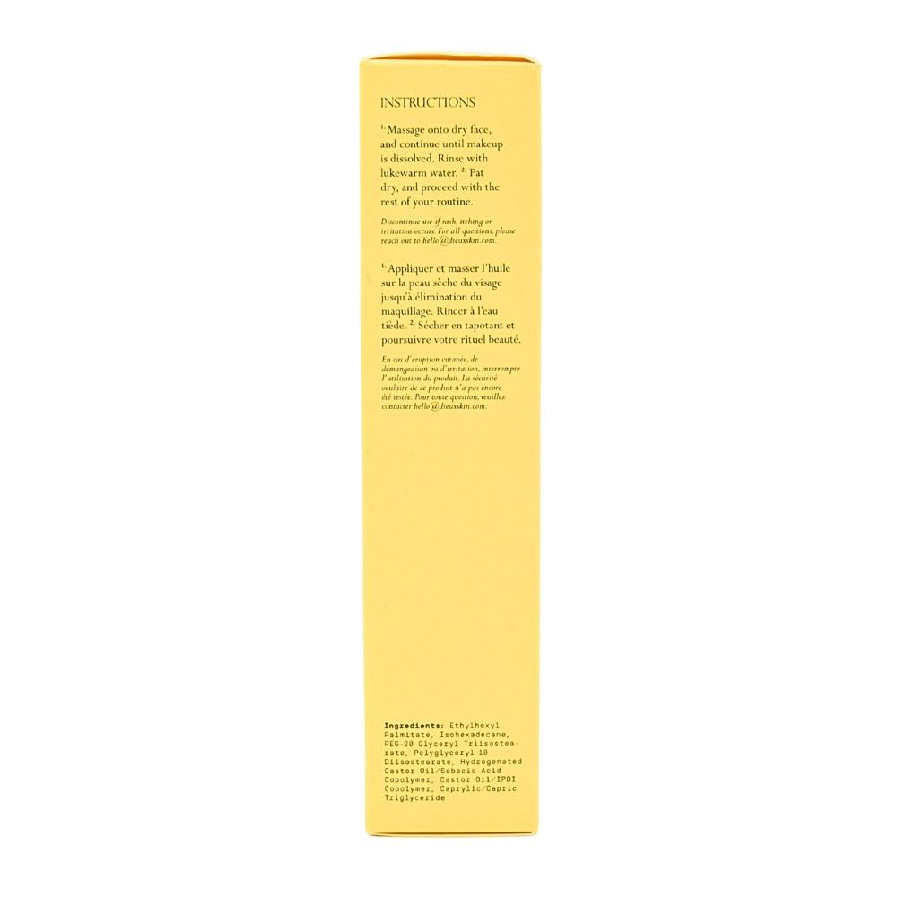 Dieux Ethereal Makeup Removing Concentrated Cleansing Oil - 3.38 oz Waterproof Makeup & Sunscreen Melting Oil for Soft, Clean Skin