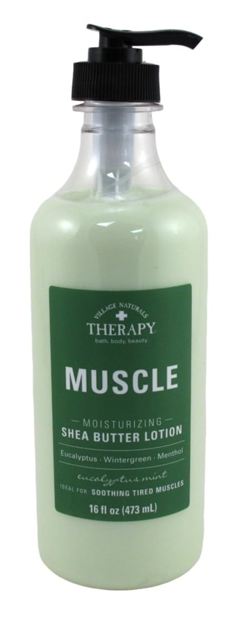Village Nat. Lotion Muscle Shea Butter Moisturizing 16 Ounce (Pack of 2) Beauty & Personal Care Village Naturals Therapy