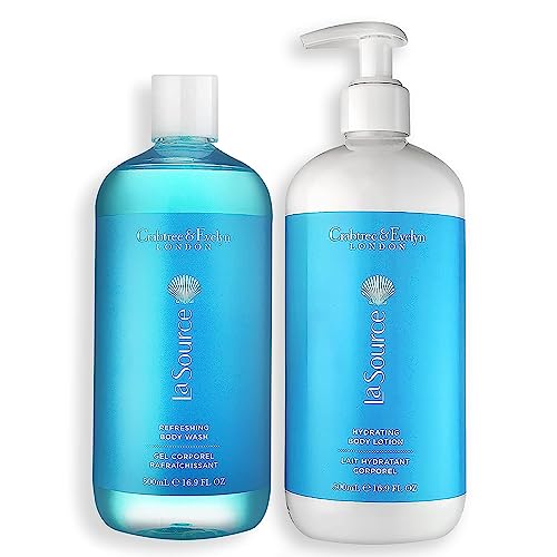Crabtree & Evelyn La Source Refreshing Body Wash and Hydrating Body Lotion with Pump (16.9 oz/each) Beauty & Personal Care Crabtree & Evelyn