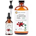 MD KLEAN Organic Castor Oil (500ml w/ 60ml Dropper) 100% Cold Pressed Unrefined Glass Bottles | Hexane Free | Moisturizer and Conditionor Beauty & Personal Care M.D. KLEAN